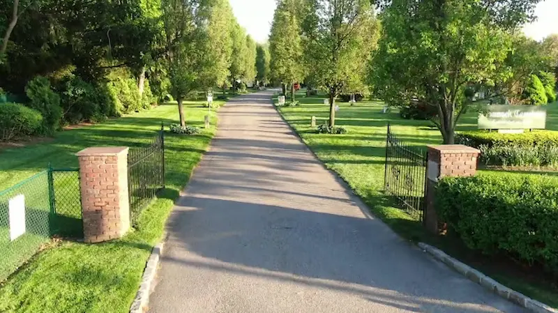 Commack Cemetery Grounds Entrance on Long Island, NY